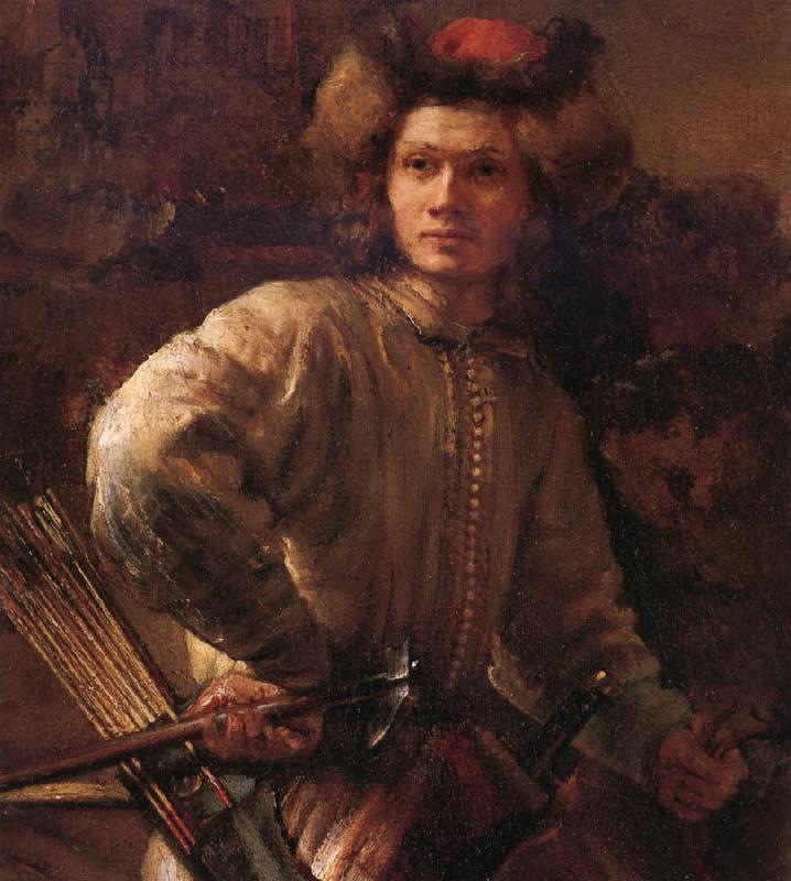 Rembrandt van rijn Details of  The polish rider oil painting image